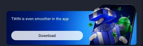 Bannière de téléchargement de l'application mobile Twin Casino pour Android